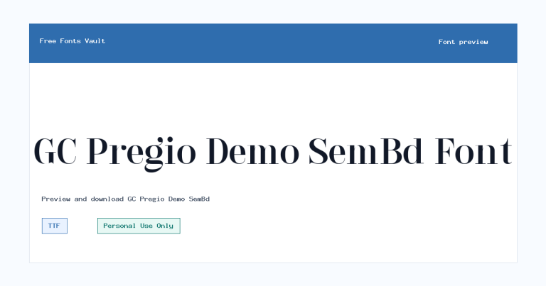 GC Pregio Demo SemBd font preview