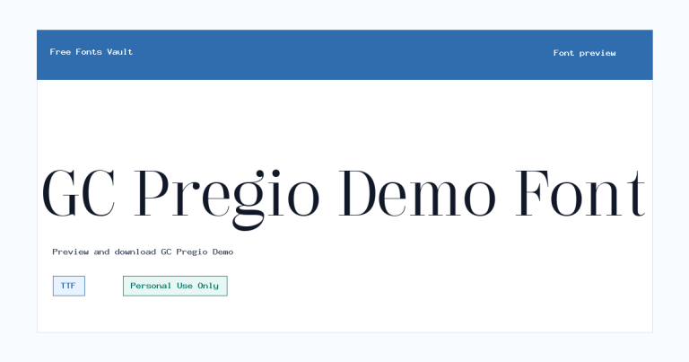 GC Pregio Demo font preview