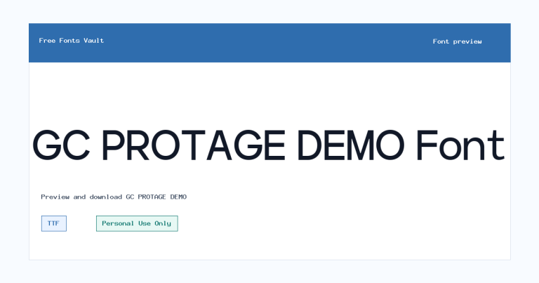 GC PROTAGE DEMO font preview