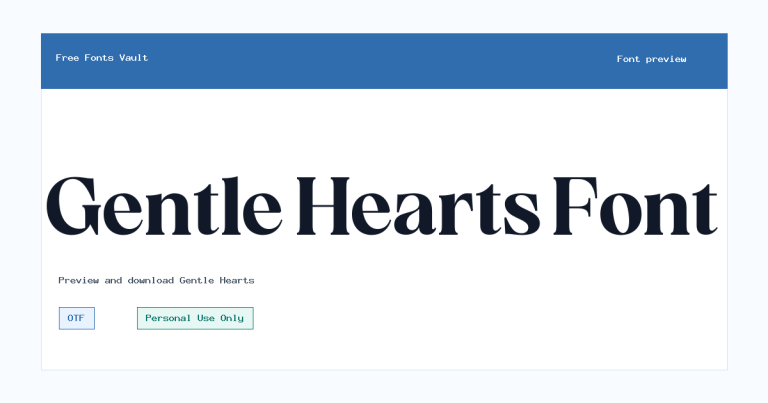 Gentle Hearts font preview