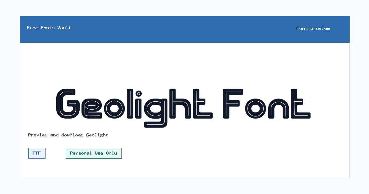Geolight font preview showing the family name