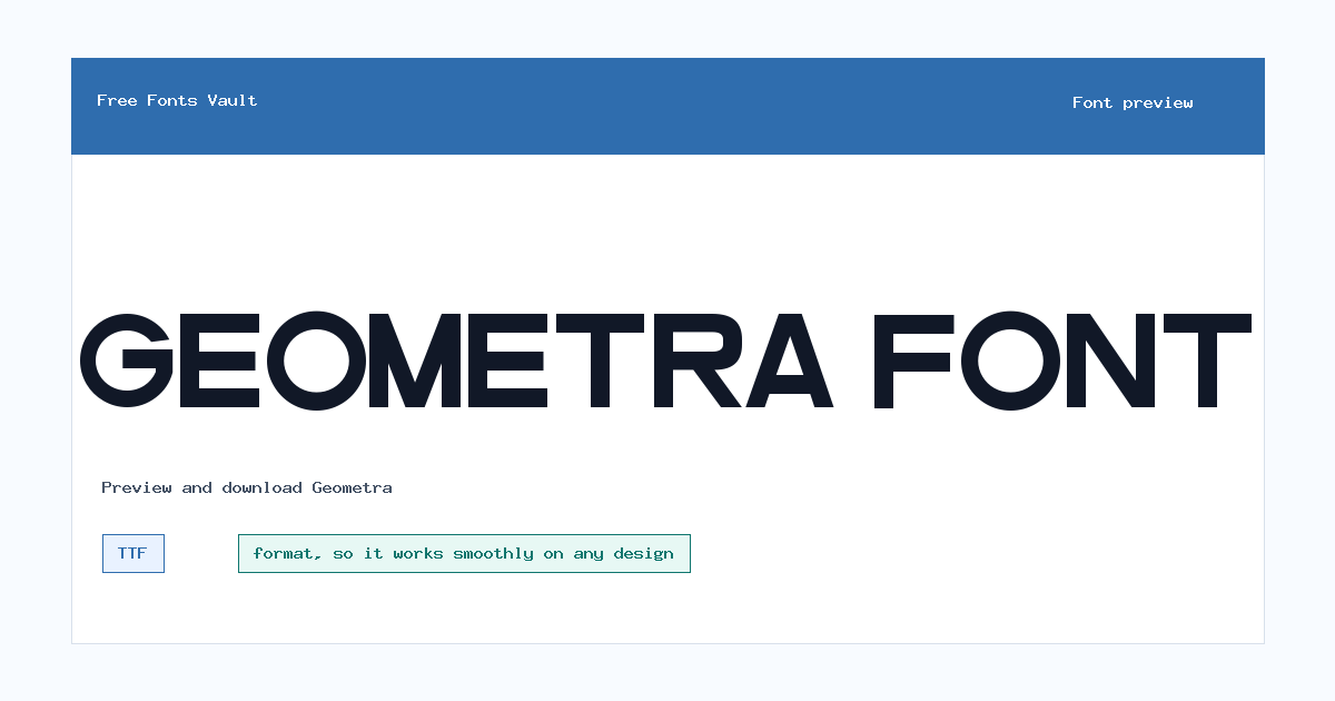 Geometra font preview showing the family name