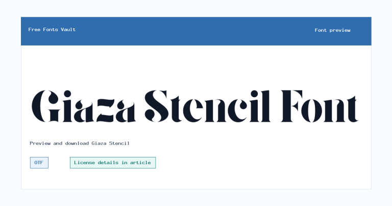 Giaza Stencil font preview