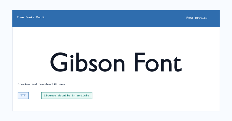 Gibson font preview