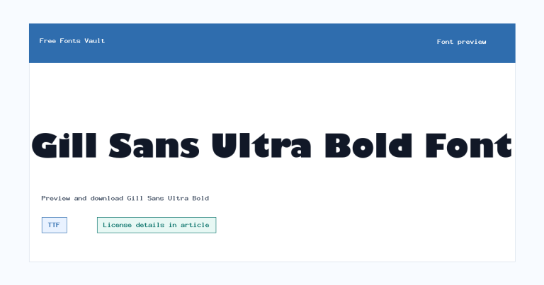Gill Sans Ultra Bold font preview