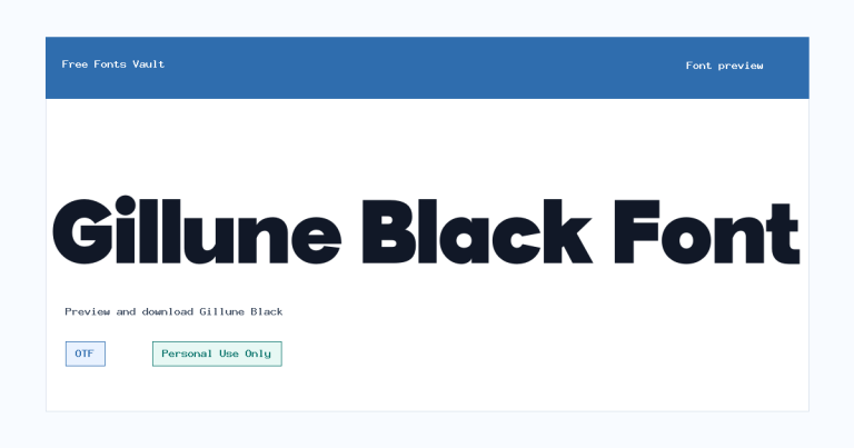 Gillune Black font preview