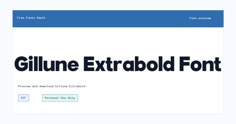 Gillune Extrabold font preview