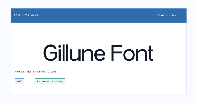 Gillune font preview