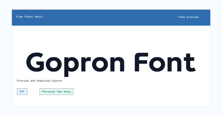 Gopron font preview