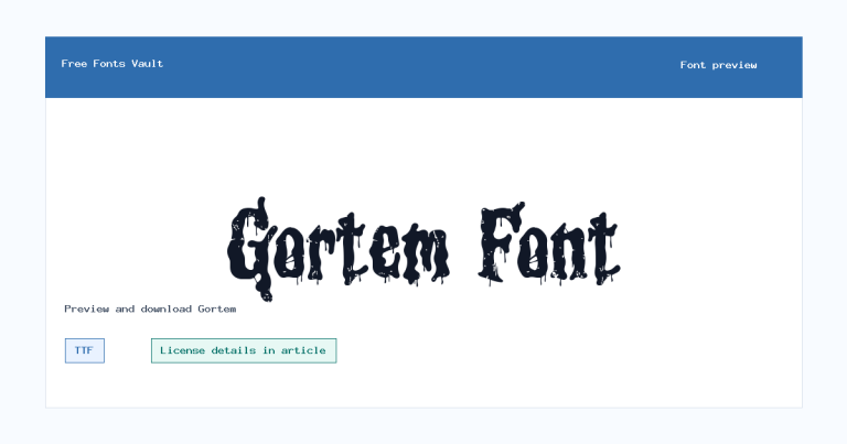 Gortem font preview