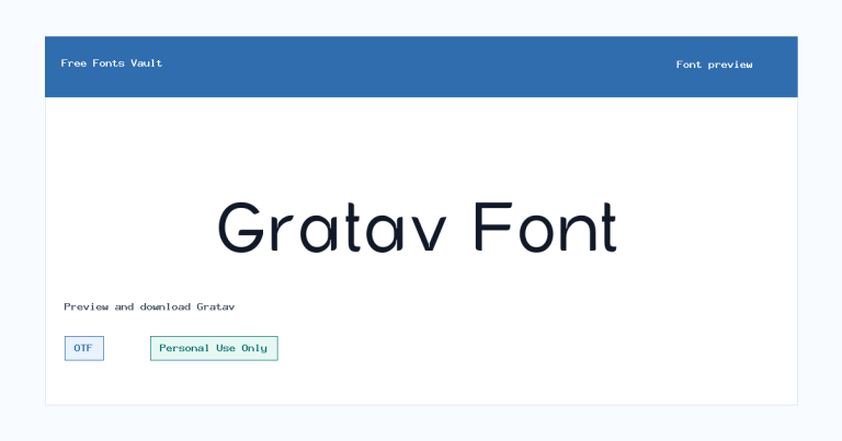 Gratav font preview