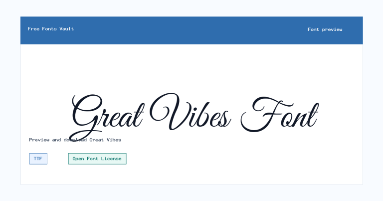 Great Vibes font preview
