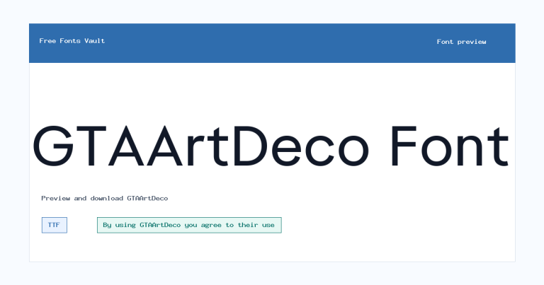 GTAArtDeco font preview