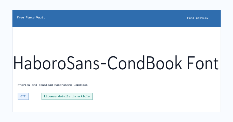 HaboroSans-CondBook font preview