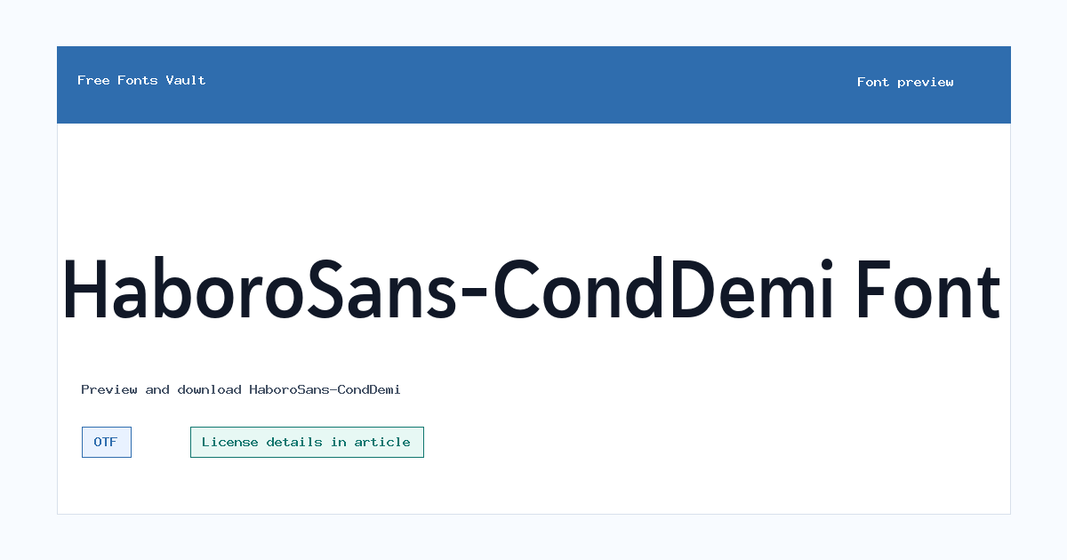 HaboroSans-CondDemi font preview showing the family name
