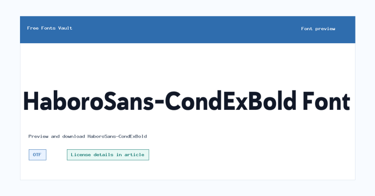 HaboroSans-CondExBold font preview