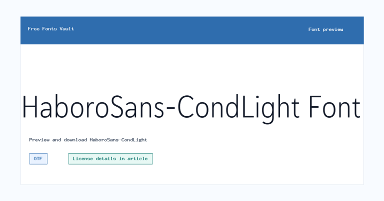 HaboroSans-CondLight font preview