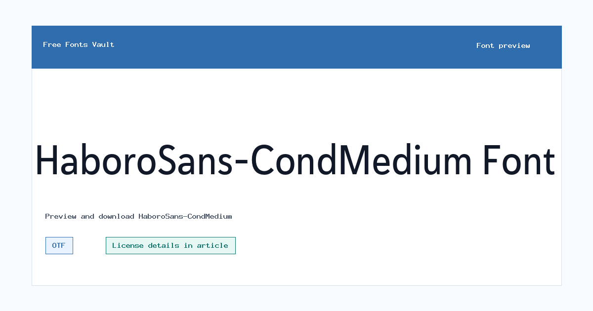 HaboroSans-CondMedium font preview showing the family name