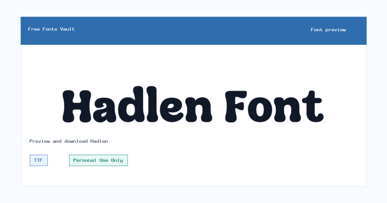 Hadlen font preview