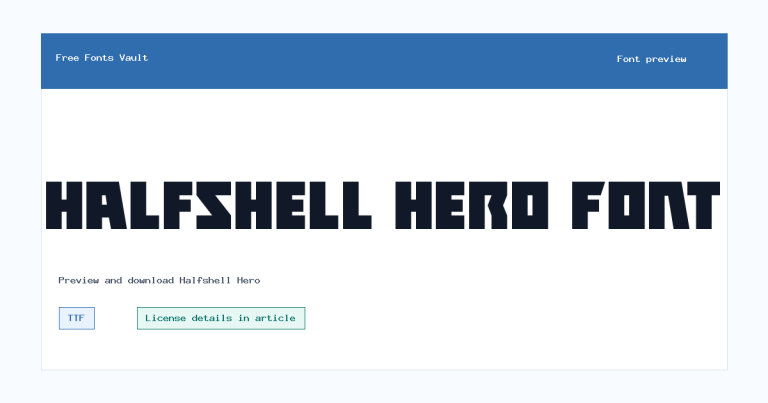 Halfshell Hero font preview