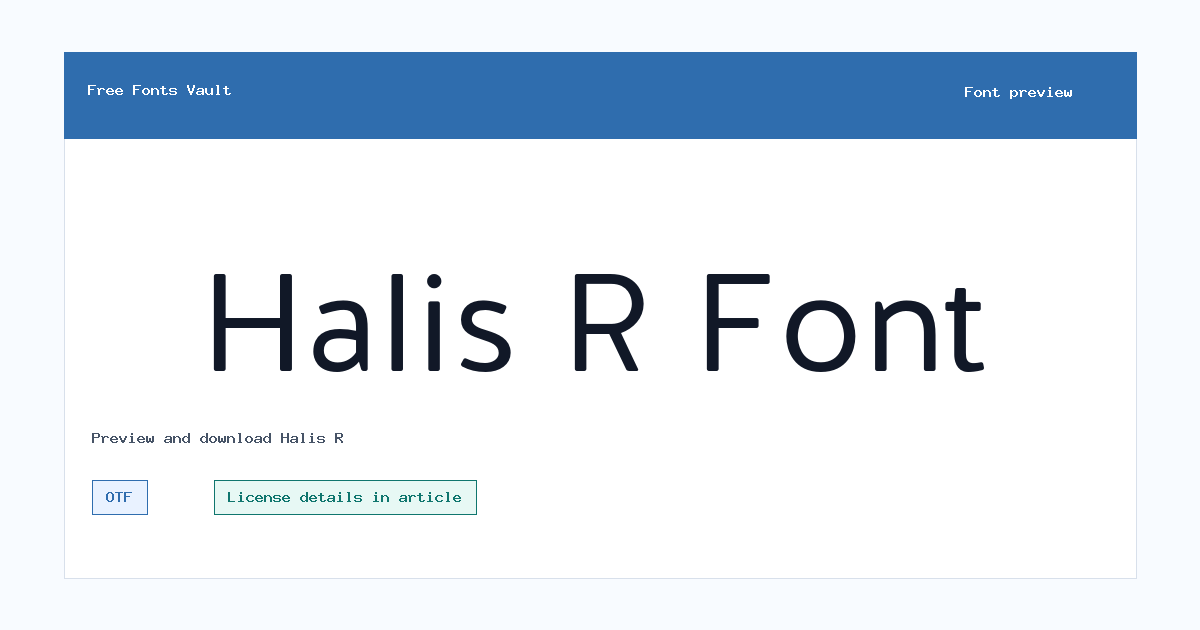 Halis R font preview showing the family name