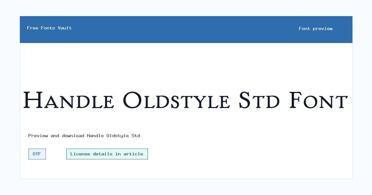 Handle Oldstyle Std font preview showing the family name