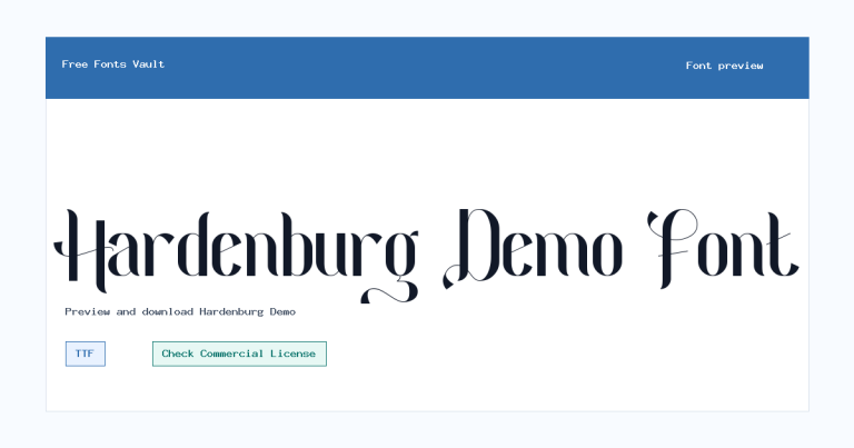 Hardenburg Demo font preview
