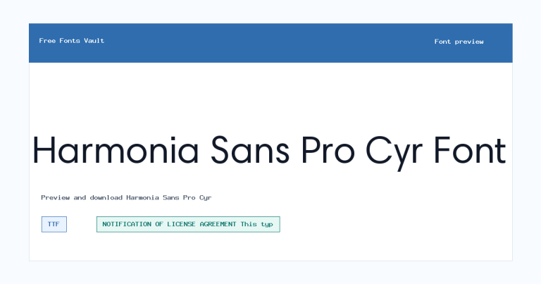 Harmonia Sans Pro Cyr font preview