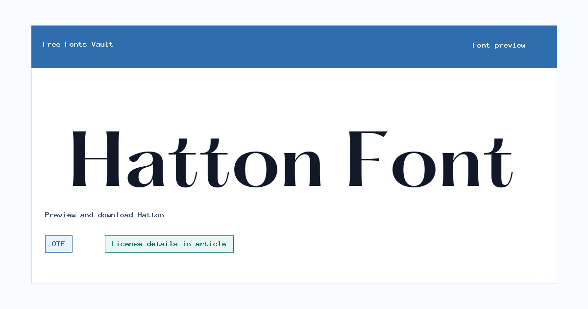 Hatton font preview showing the family name