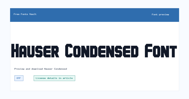 Hauser Condensed font preview