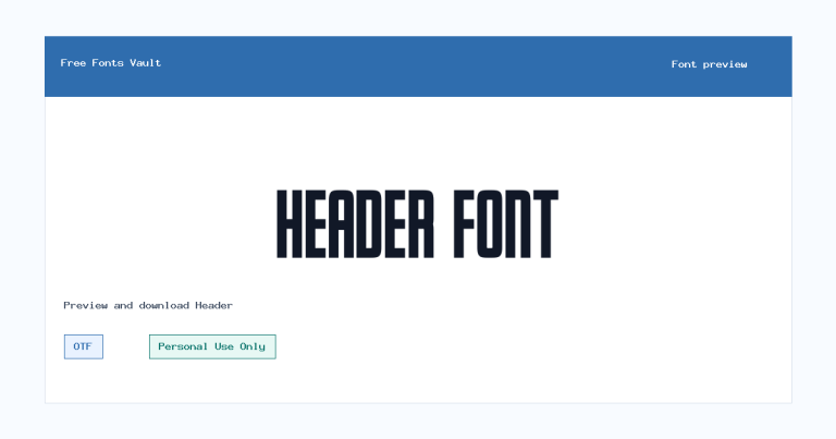 Header font preview