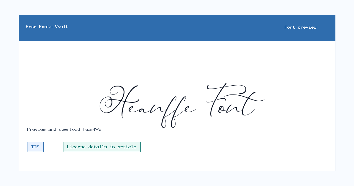 Heanffe font preview showing the family name
