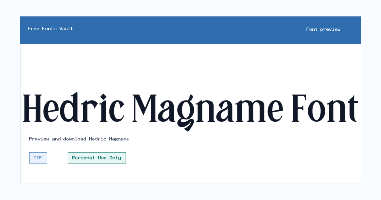 Hedric Magname font preview