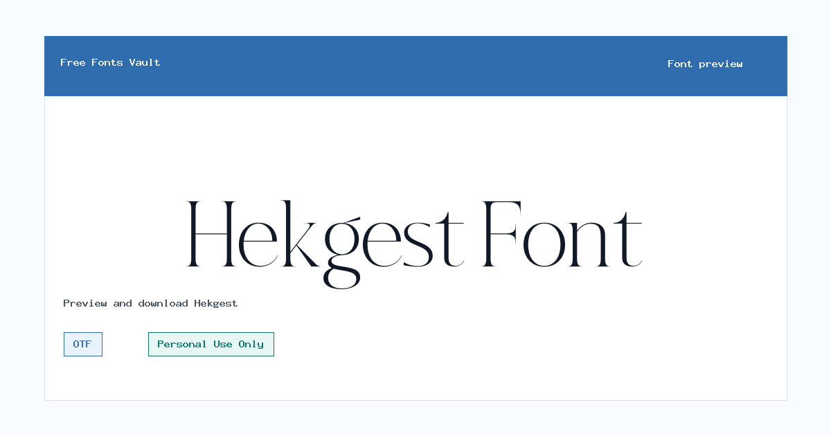 Hekgest font preview showing the family name