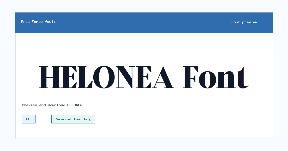 HELONEA font preview showing the family name