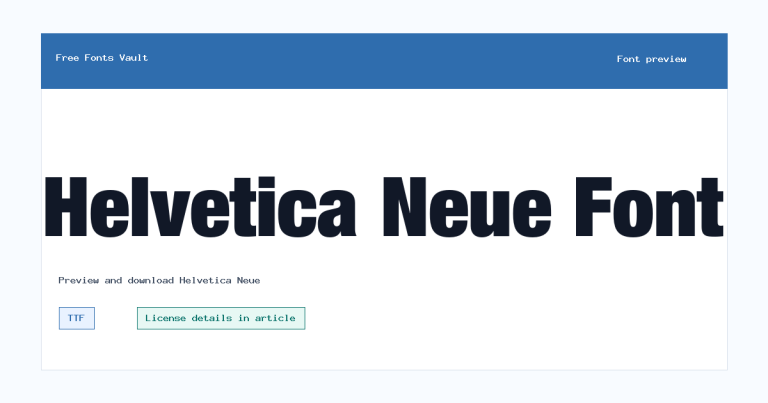 Helvetica Neue font preview