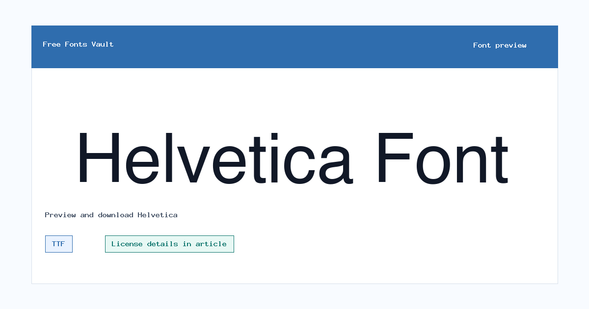 Helvetica font preview showing the family name