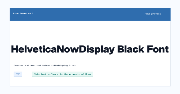 HelveticaNowDisplay Black font preview