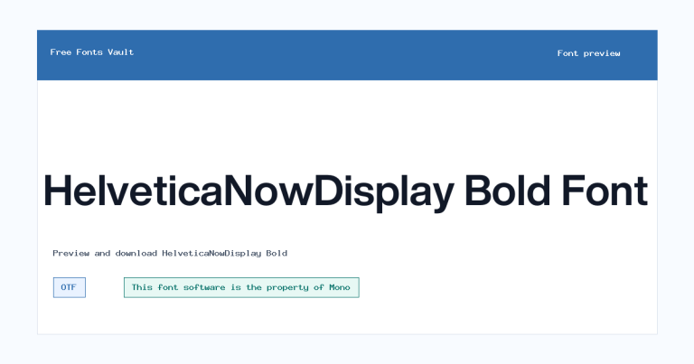 HelveticaNowDisplay Bold font preview