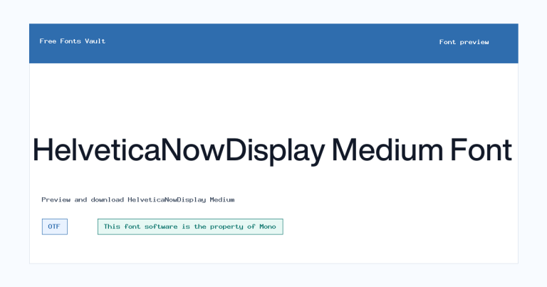 HelveticaNowDisplay Medium font preview