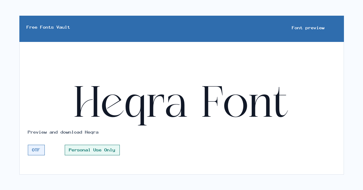 Heqra font preview showing the family name