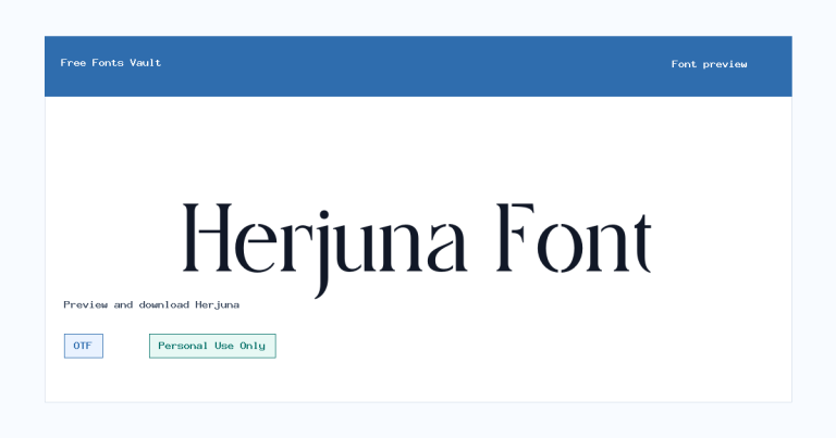Herjuna font preview