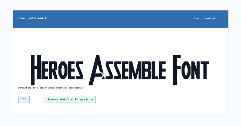 Heroes Assemble font preview
