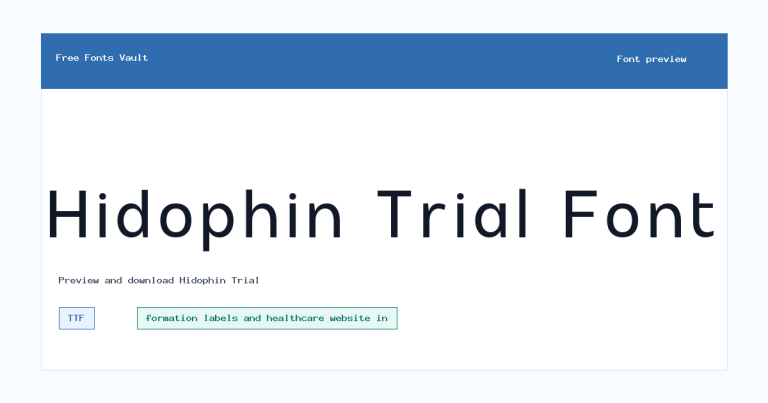 Hidophin Trial font preview