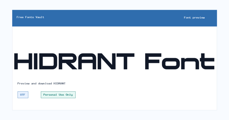 HIDRANT font preview
