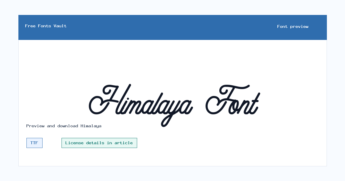 Himalaya font preview showing the family name