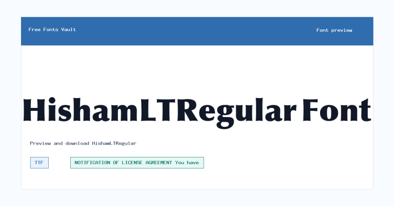 HishamLTRegular font preview