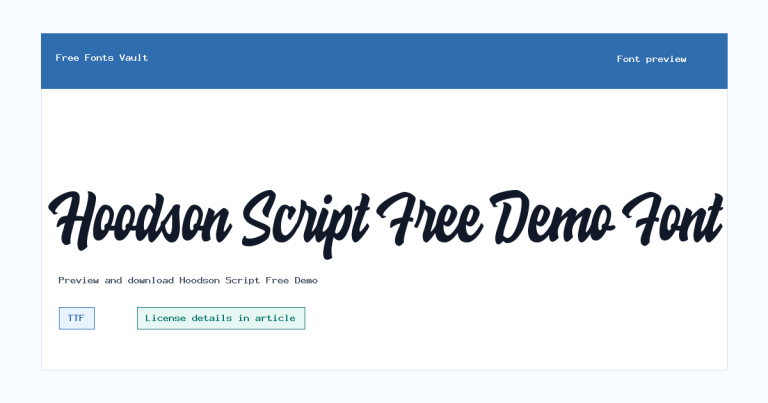 Hoodson Script Free Demo font preview