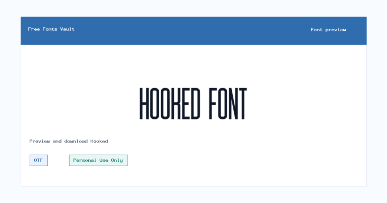 Hooked font preview