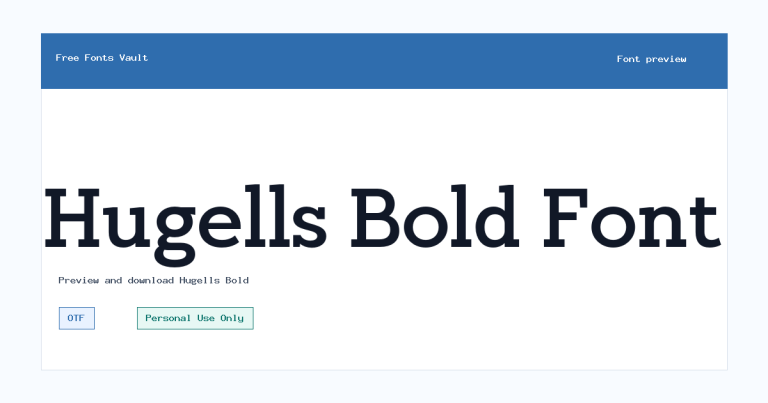 Hugells Bold font preview